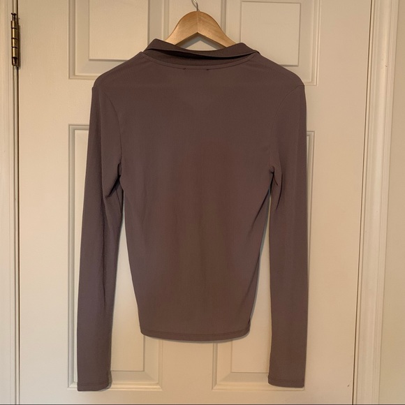 Zara Long Sleeve Taupe Polo - Picture 4 of 6